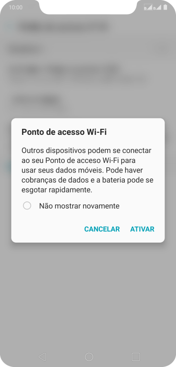 Se o Wi-Fi estiver ativado você deve pressionar ATIVAR. Se o Wi-Fi estiver ativado você deve pressionar ATIVAR.