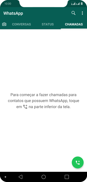 Pressione o ícone de nova chamada. Pressione o ícone de nova chamada.