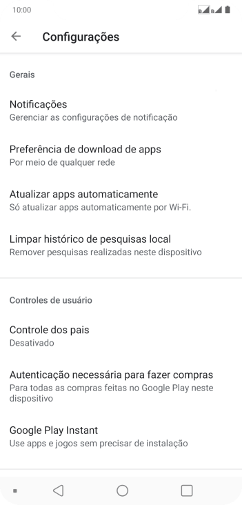 Pressione Atualizar apps automaticamente. Pressione Atualizar apps automaticamente.