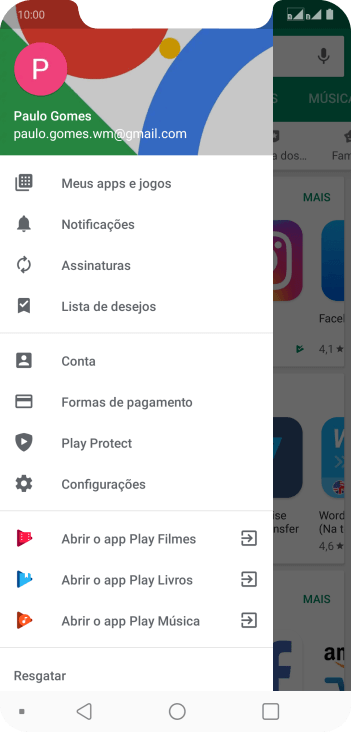 Pressione Configurações. Pressione Configurações.