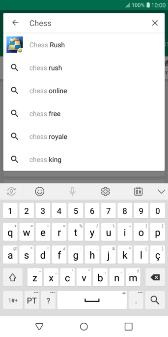Insira o nome ou assunto do app desejado, e pressione o ícone de busca. Insira o nome ou assunto do app desejado, e pressione o ícone de busca.