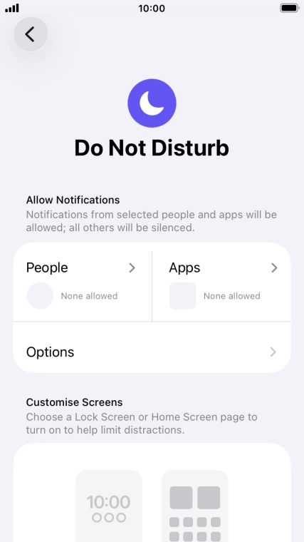 Press People and follow the instructions on the screen to select which contacts you would like to receive calls and notifications from when Do Not Disturb is turned on. Press People and follow the instructions on the screen to select which contacts you would like to receive calls and notifications from when Do Not Disturb is turned on.