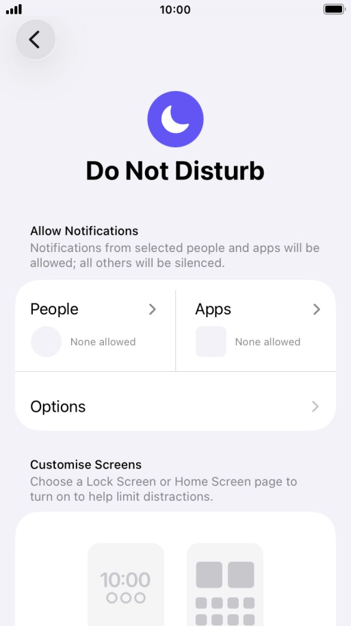 Press People and follow the instructions on the screen to select which contacts you would like to receive calls and notifications from when Do Not Disturb is turned on. Press People and follow the instructions on the screen to select which contacts you would like to receive calls and notifications from when Do Not Disturb is turned on.