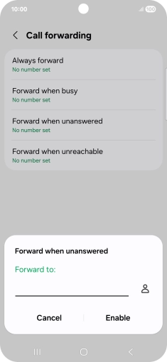 Key in +447953222222 and press Enable. Key in +447953222222 and press Enable.