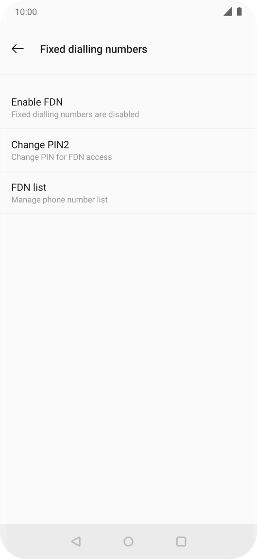 Press Enable FDN. Press Enable FDN.