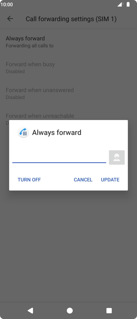 Press TURN OFF. Press TURN OFF.