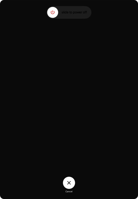 Press and drag the power off icon right. Press and drag the power off icon right.