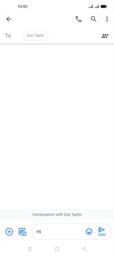 Press the send icon when you've finished your SMS. Press the send icon when you've finished your SMS.