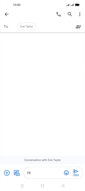 Press the send icon when you've finished your SMS. Press the send icon when you've finished your SMS.