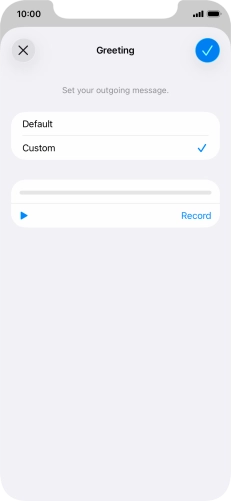 Press the play icon to play your personal greeting. Press the play icon to play your personal greeting.