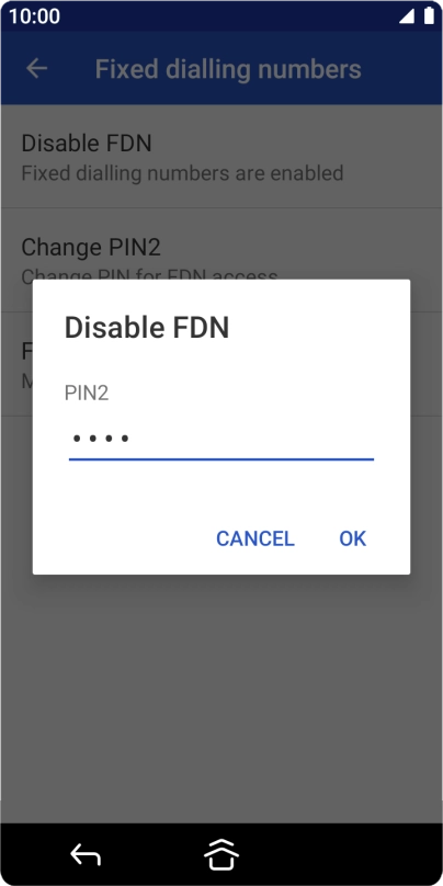 Key in your PIN2 and press OK. The default PIN2 is 0000. Key in your PIN2 and press OK. The default PIN2 is 0000.
