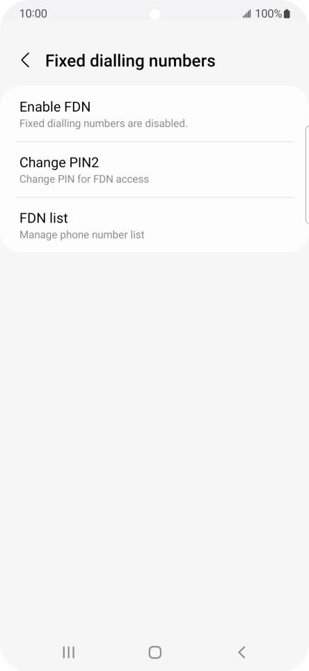 Press Enable FDN. Press Enable FDN.
