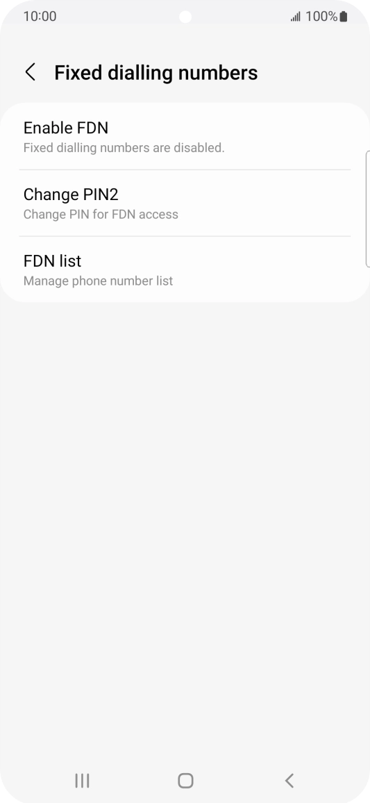 Press Enable FDN. Press Enable FDN.