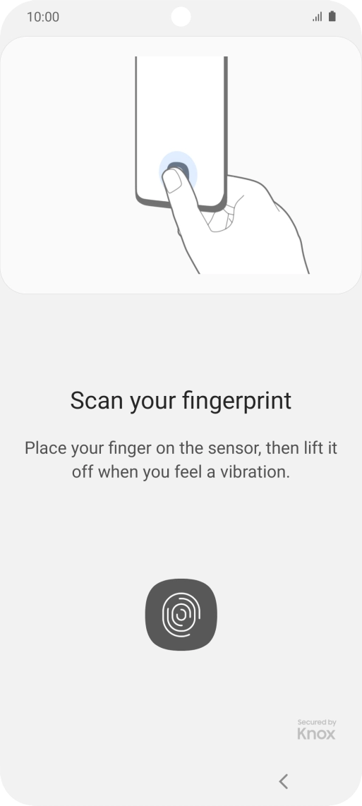Follow the instructions on the screen to create the phone lock code using your fingerprint. Follow the instructions on the screen to create the phone lock code using your fingerprint.