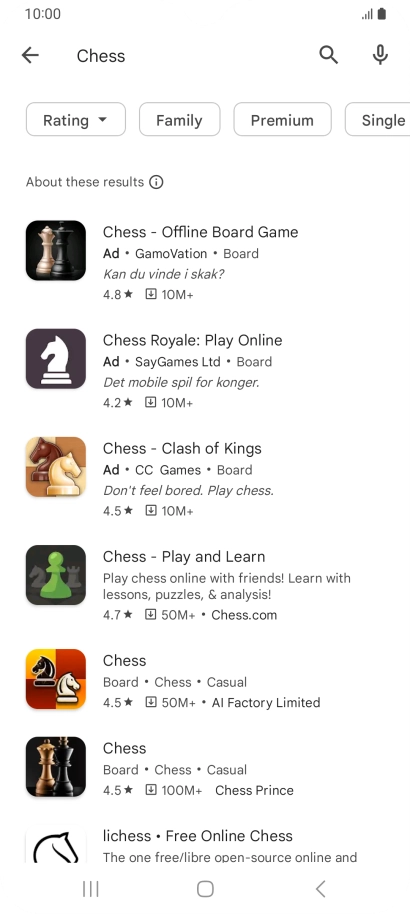 Press the required app. Press the required app.