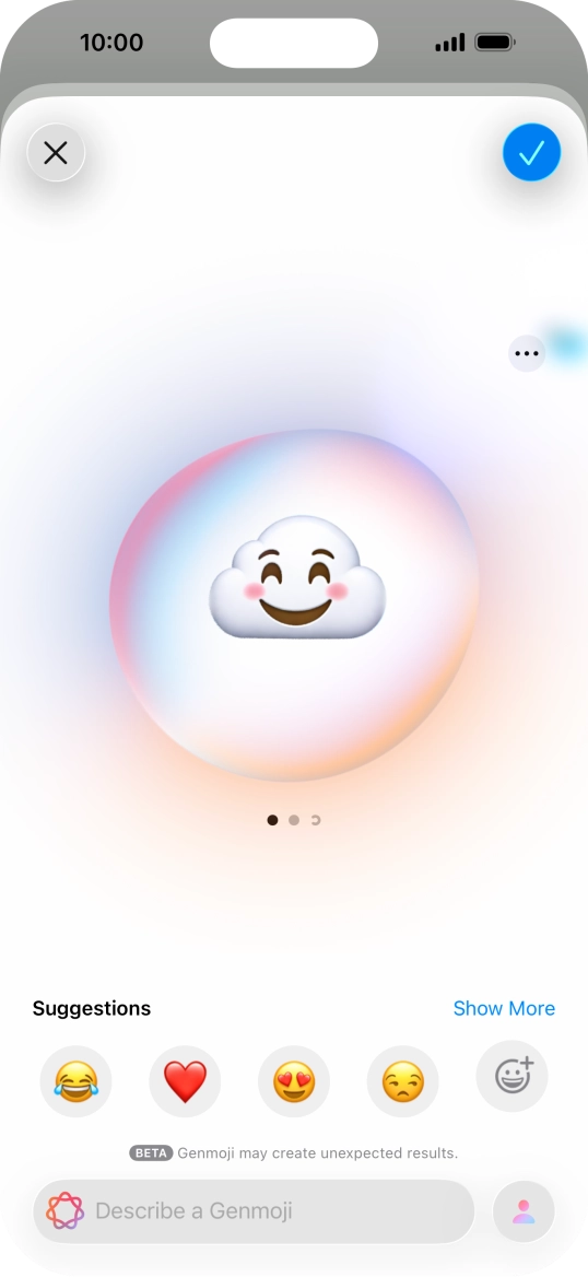 Slide your finger right or left on the screen to see the generated results. Slide your finger right or left on the screen to see the generated results.