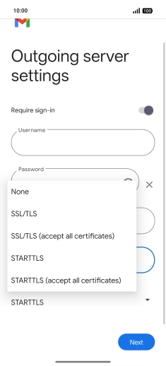 Press SSL/TLS. Press SSL/TLS.