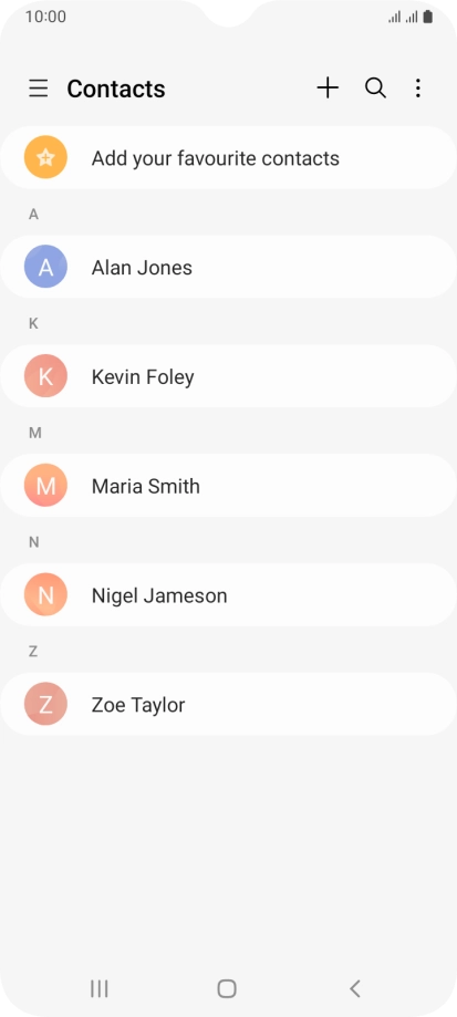 Press the new contact icon. Press the new contact icon.