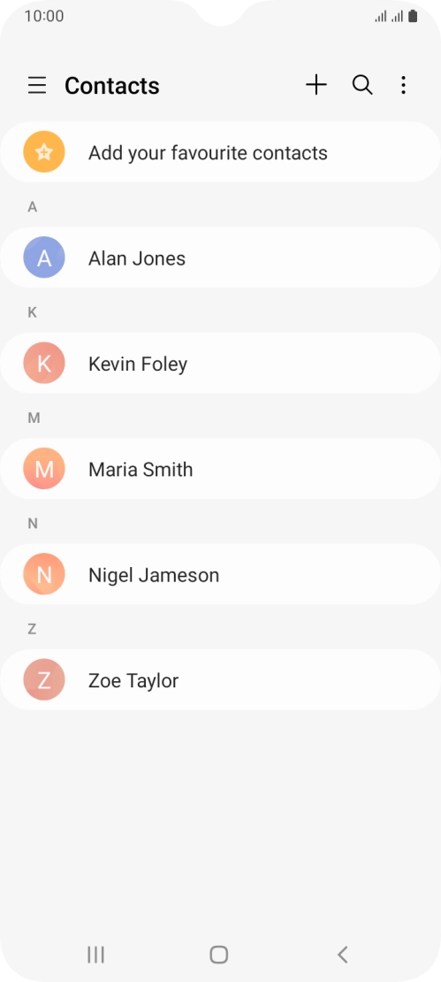 Press the new contact icon. Press the new contact icon.