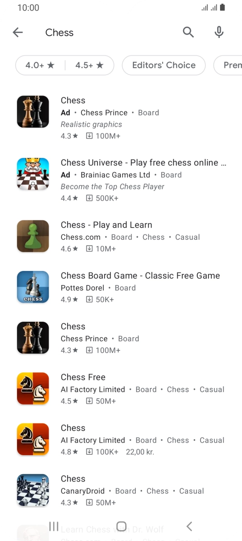 Press the required app. Press the required app.