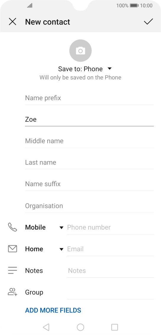 Press Last name and key in the required last name. Press Last name and key in the required last name.