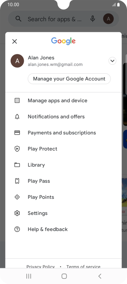 Press Manage apps and device. Press Manage apps and device.