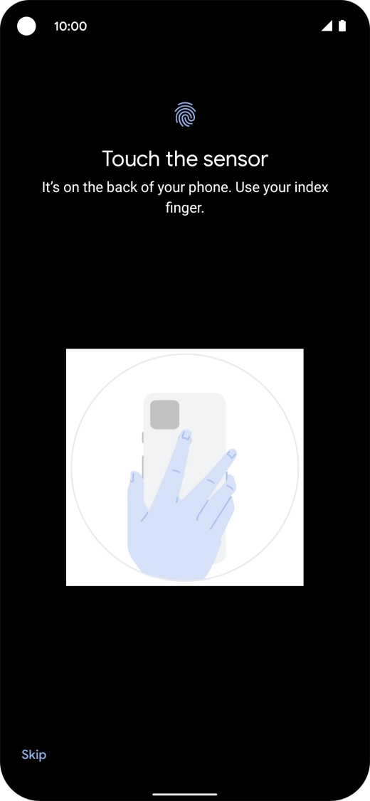 Follow the instructions on the screen to create the phone lock code using your fingerprint. Follow the instructions on the screen to create the phone lock code using your fingerprint.