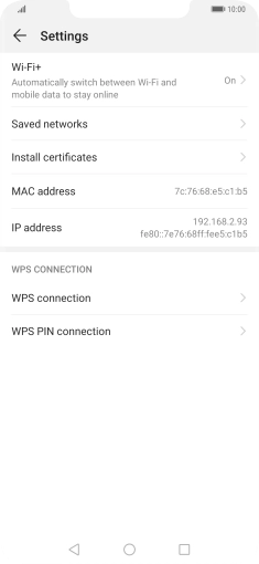 Press Wi-Fi+. Press Wi-Fi+.