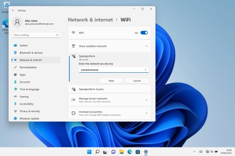Key in the password for the Wi-Fi network and click Next. Key in the password for the Wi-Fi network and click Next.