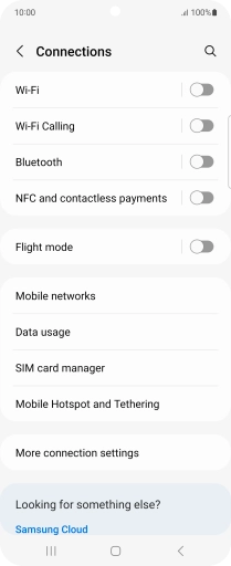 Press Mobile Hotspot and Tethering. Press Mobile Hotspot and Tethering.