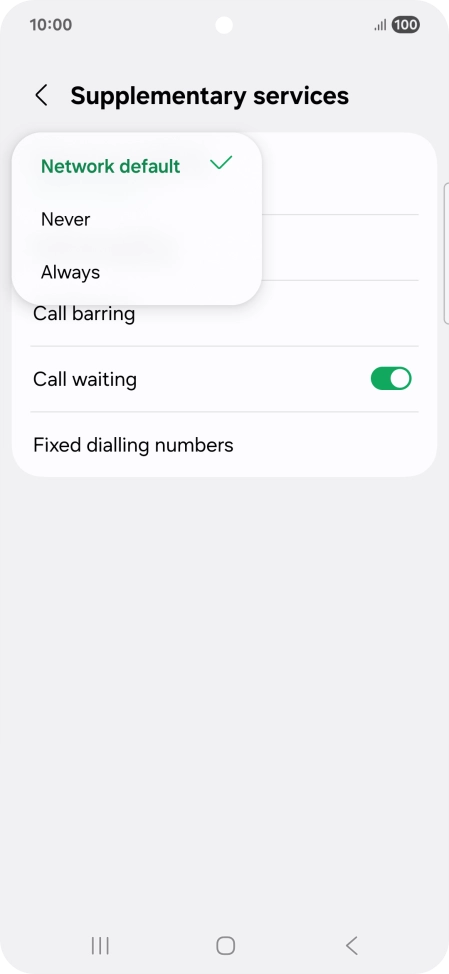 Press Always to turn on caller identification. Press Always to turn on caller identification.