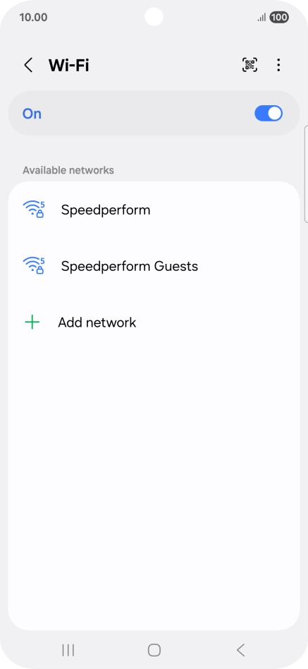 Press the required Wi-Fi network. Press the required Wi-Fi network.