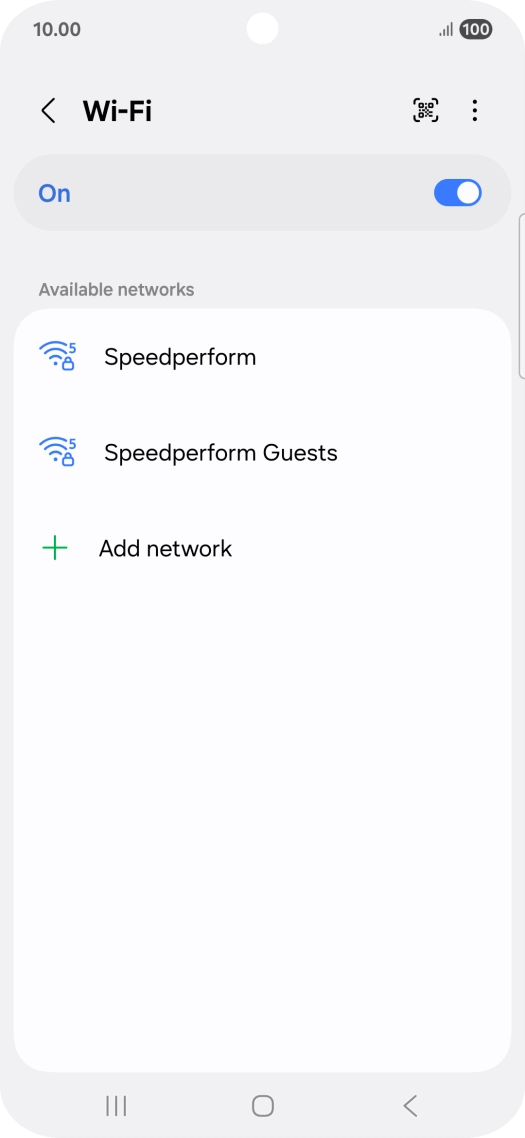 Press the required Wi-Fi network. Press the required Wi-Fi network.