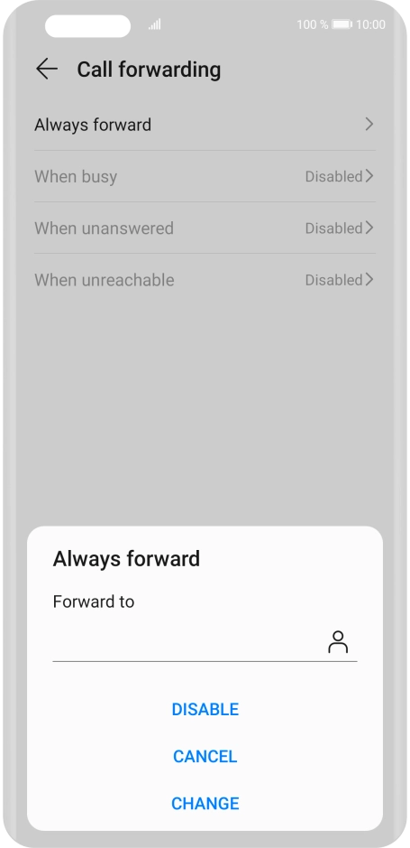 Press DISABLE. Press DISABLE.