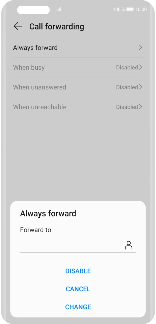 Press DISABLE. Press DISABLE.