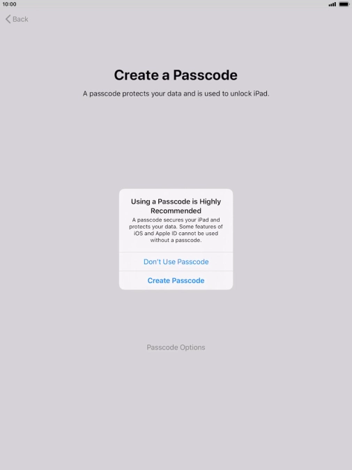 If you turn off the function, press Don't Use Passcode. If you turn off the function, press Don't Use Passcode.
