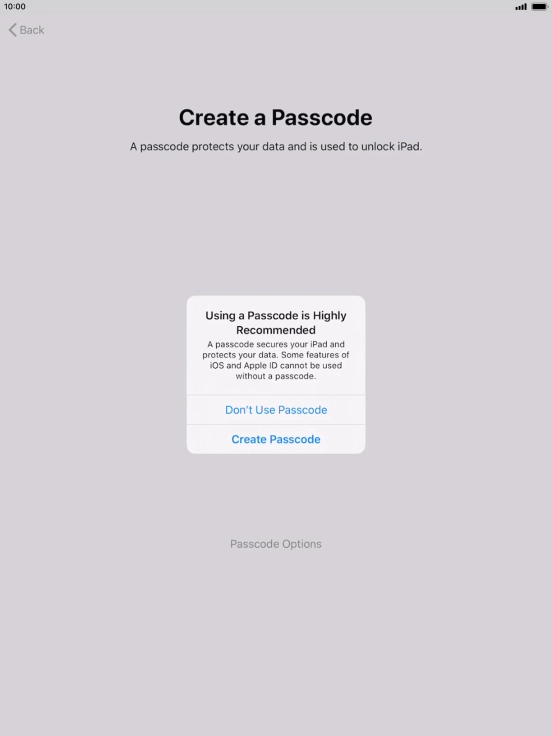 If you turn off the function, press Don't Use Passcode. If you turn off the function, press Don't Use Passcode.