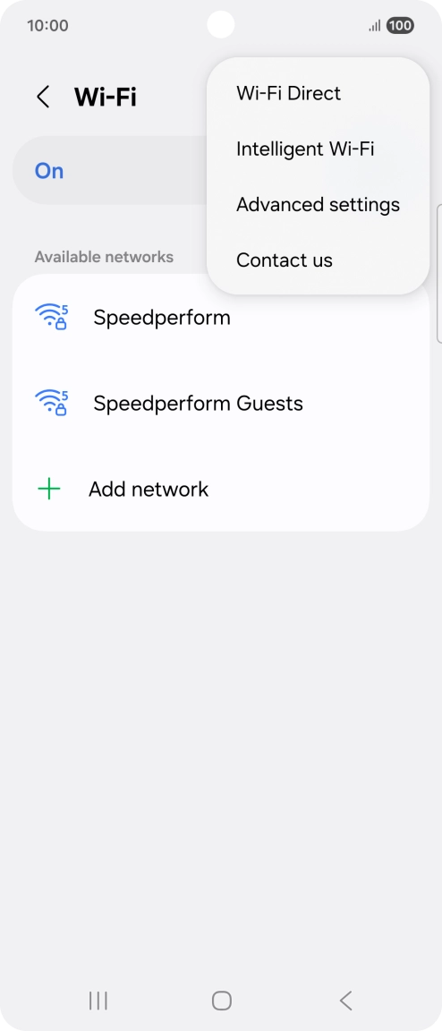 Press Intelligent Wi-Fi. Press Intelligent Wi-Fi.