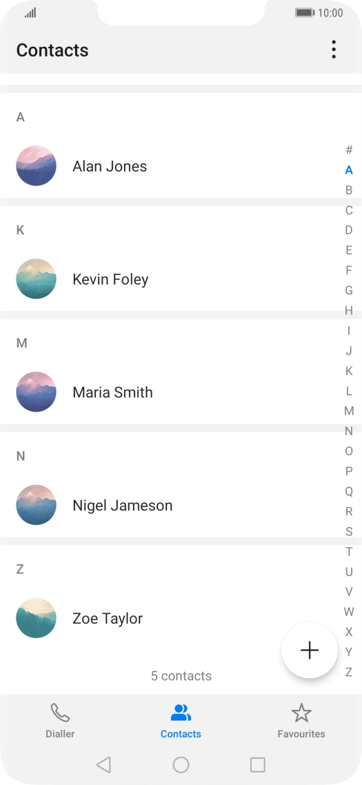 Press the new contact icon. Press the new contact icon.