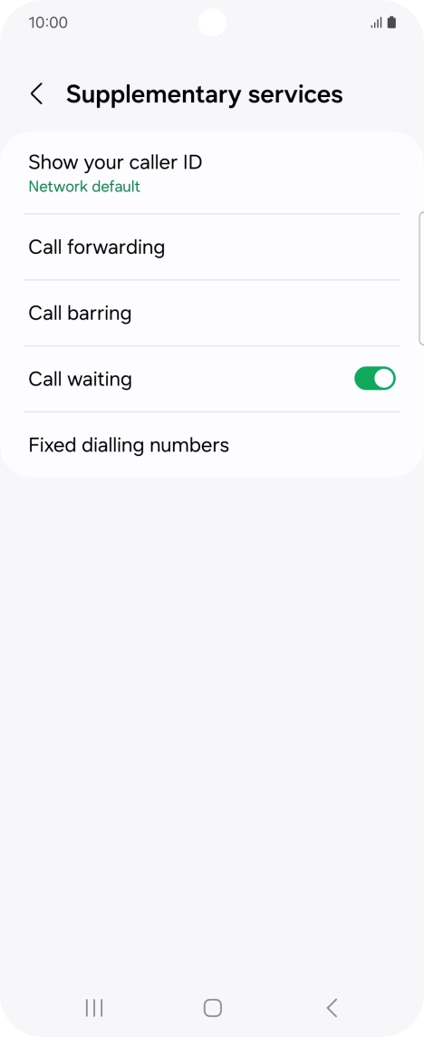 Press Fixed dialling numbers. Press Fixed dialling numbers.