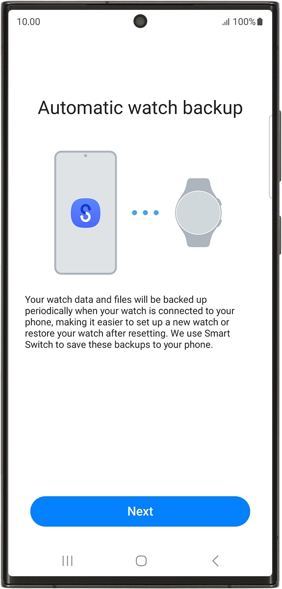 On your phone: Press Next. On your phone: Press Next.