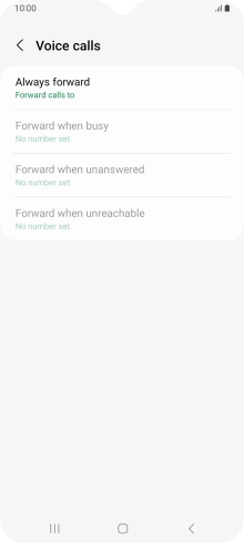 Press the required divert type. Press the required divert type.