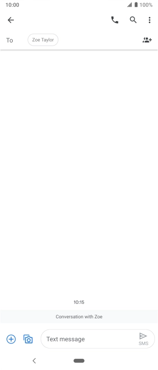 Press the text input field and write the text for your SMS. Press the text input field and write the text for your SMS.