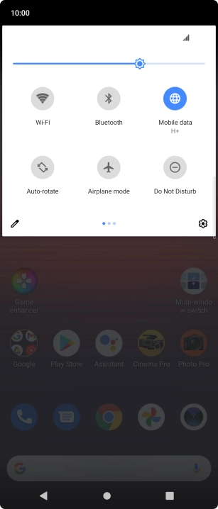 Press the settings icon. Press the settings icon.