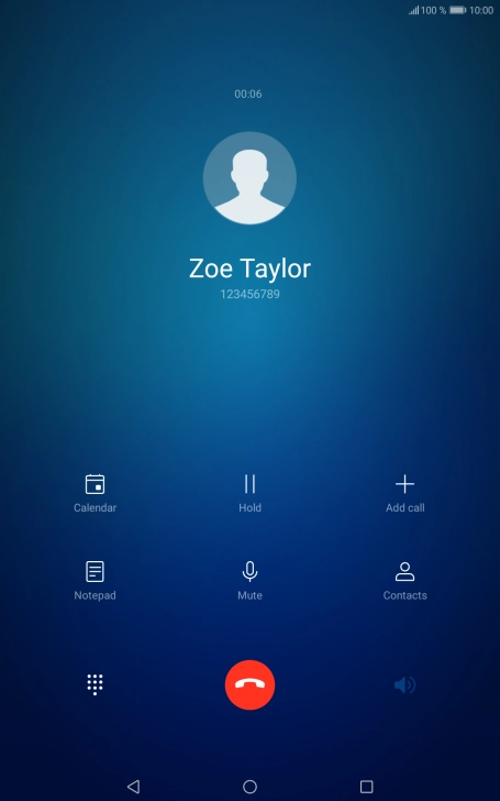 Press the end call icon. Press the end call icon.