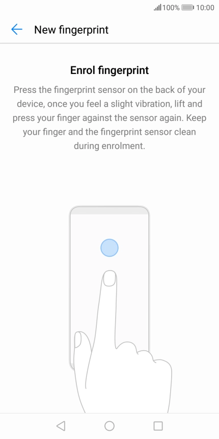 Follow the instructions on the screen to create the phone lock code using your fingerprint. Follow the instructions on the screen to create the phone lock code using your fingerprint.