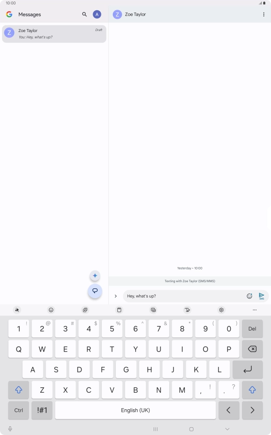 Create a new message and write the required text. Create a new message and write the required text.
