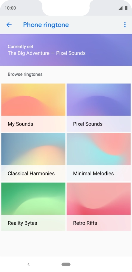 Press the required category. Press the required category.