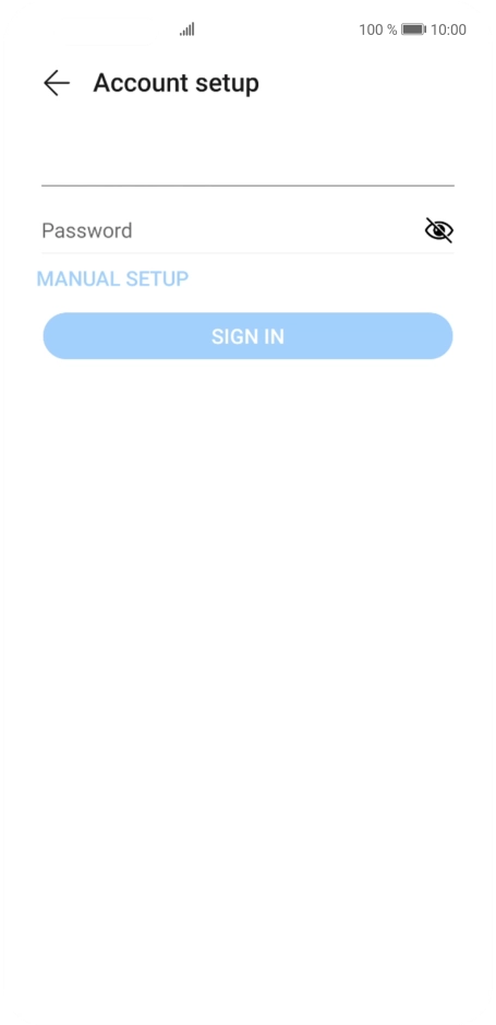 Press Password and key in the password for your email account. Press Password and key in the password for your email account.