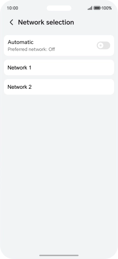 Press the required network. Press the required network.